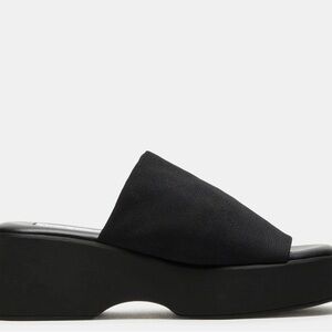 Steve Madden Black Platform Slide Sandals